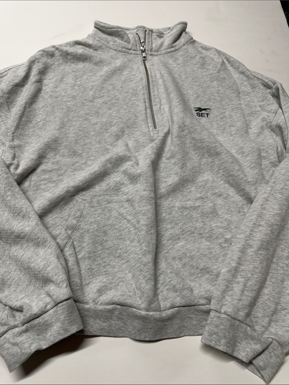 Reebok X set active Light Gray Quarter-Zip Sweatshirt